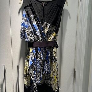 BCBG Max Azria Silk Geometric Dress